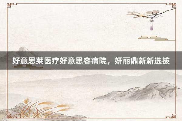 好意思莱医疗好意思容病院，妍丽鼎新新选拔