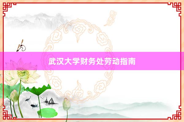 武汉大学财务处劳动指南